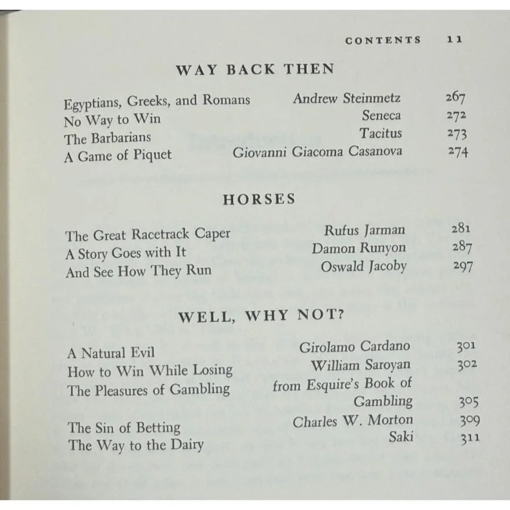 John K HUTCHENS The Gambler's Bedside Book 1977 Combo of Fiction & Nonfiction